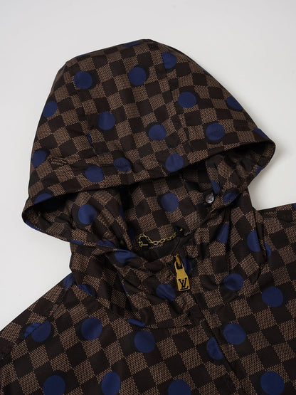 260901 New high-quality checkered polka dot hooded coat