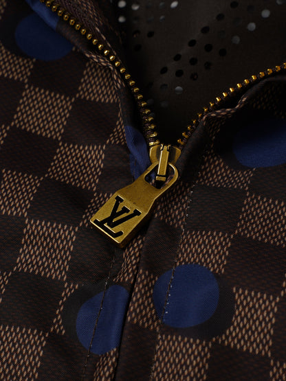 260901 New high-quality checkered polka dot hooded coat