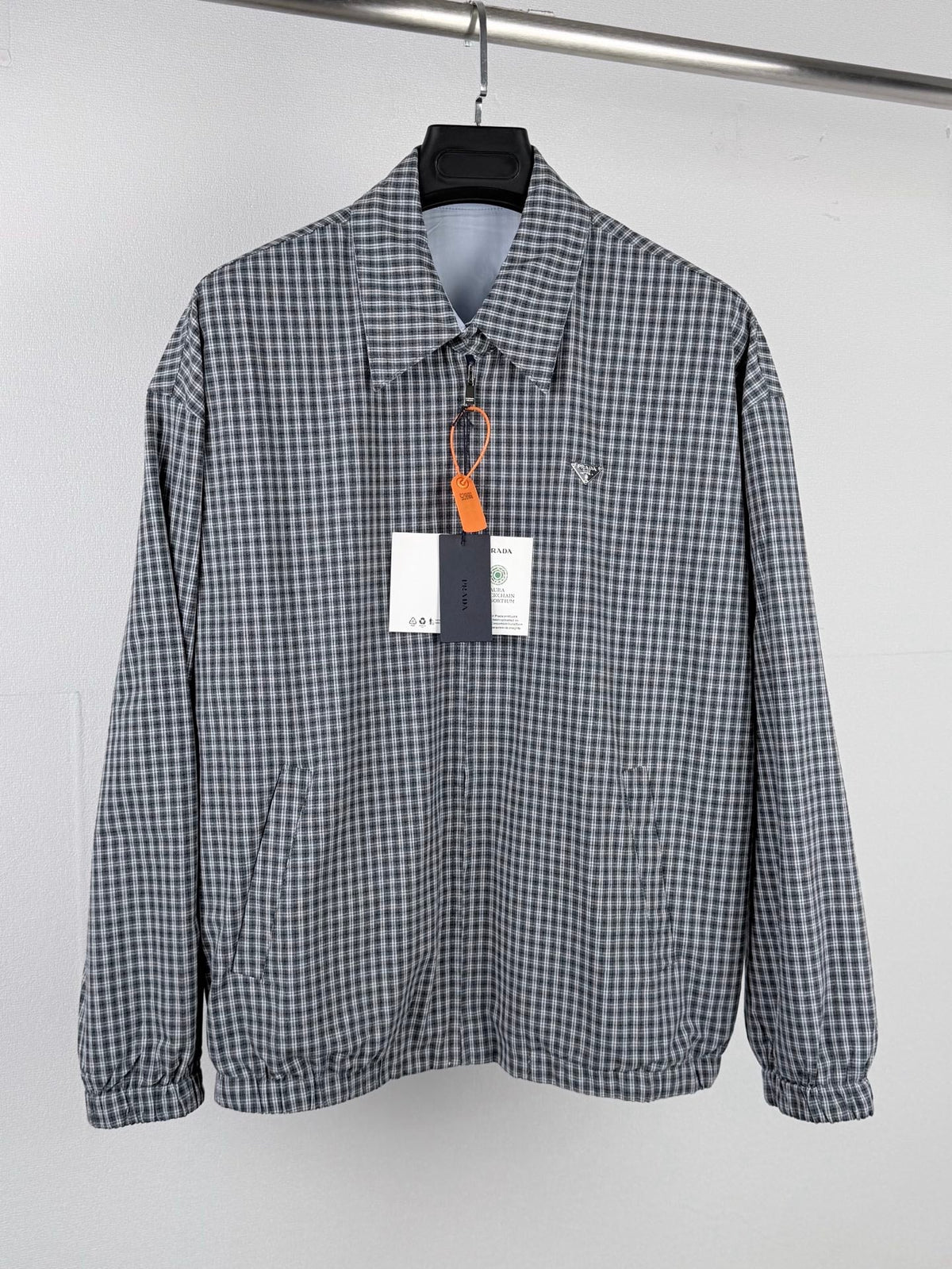 260901 New high-quality double-breasted triangular check-patterned jacket