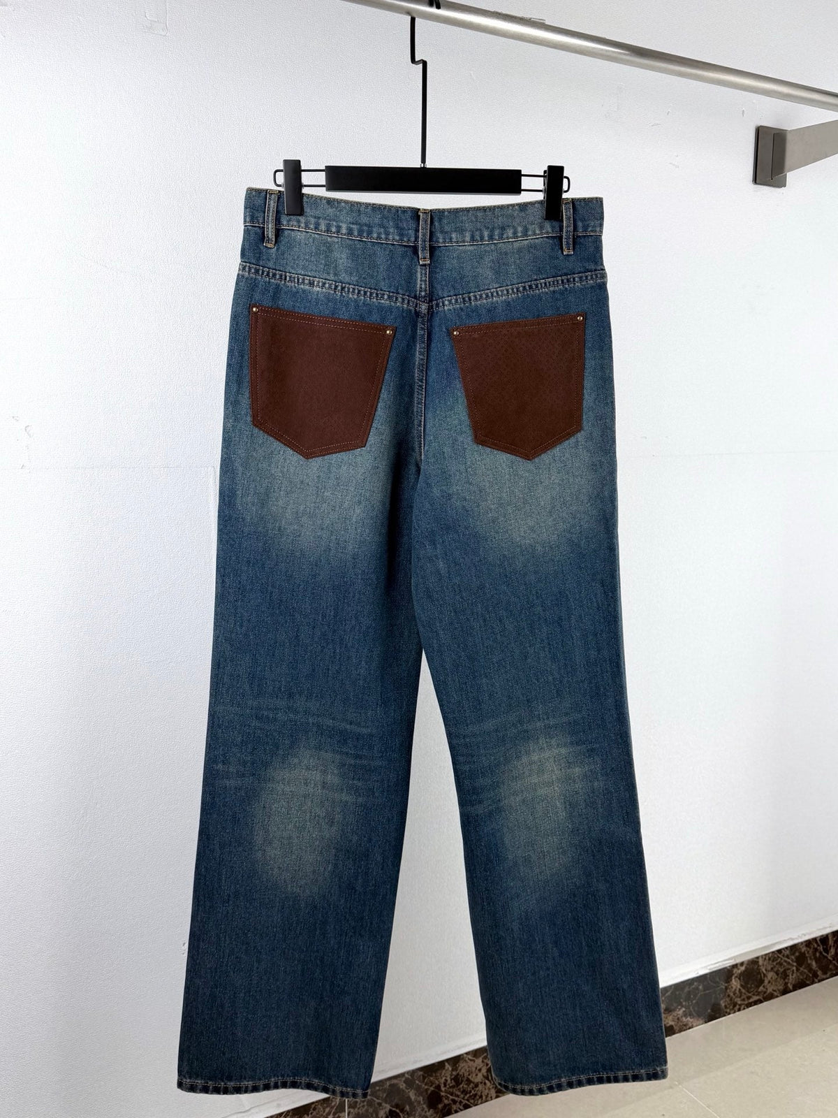 260901 New high-quality, minimalist basic denim pants set