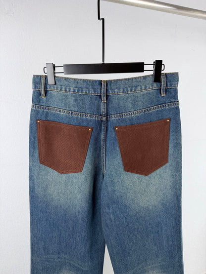 260901 New high-quality, minimalist basic denim pants set