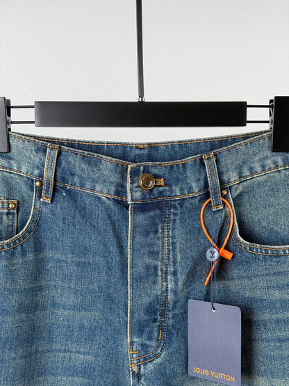 260901 New high-quality, minimalist basic denim pants set