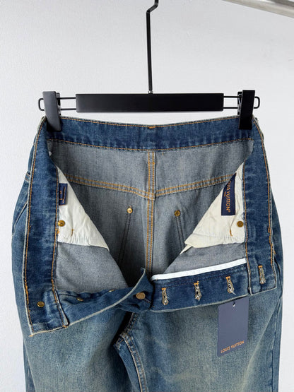 260901 New high-quality, minimalist basic denim pants set