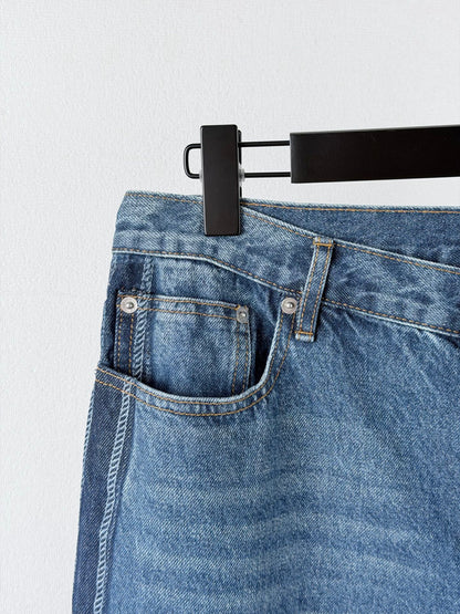 260901 New high-quality, minimalist basic baseball shirt design with denim suit pants