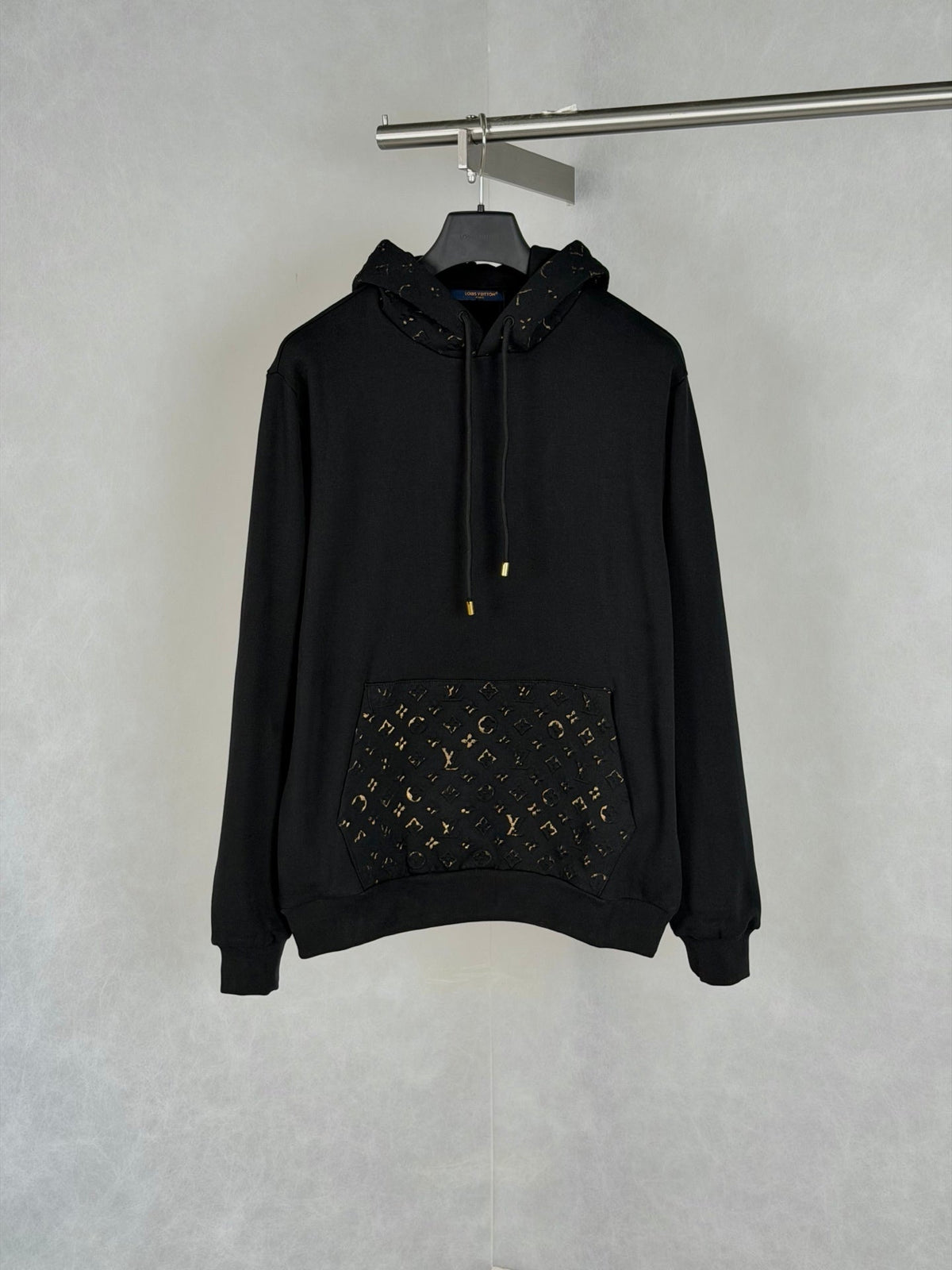 260901 New high-quality old-style embossed and gold-stamped sequined plaid hooded zipper pullover hoodie