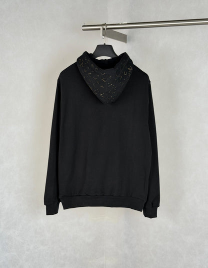 260901 New high-quality old-style embossed and gold-stamped sequined plaid hooded zipper pullover hoodie