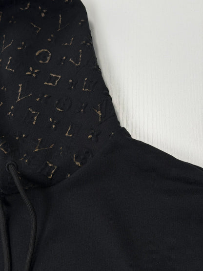 260901 New high-quality old-style embossed and gold-stamped sequined plaid hooded zipper pullover hoodie