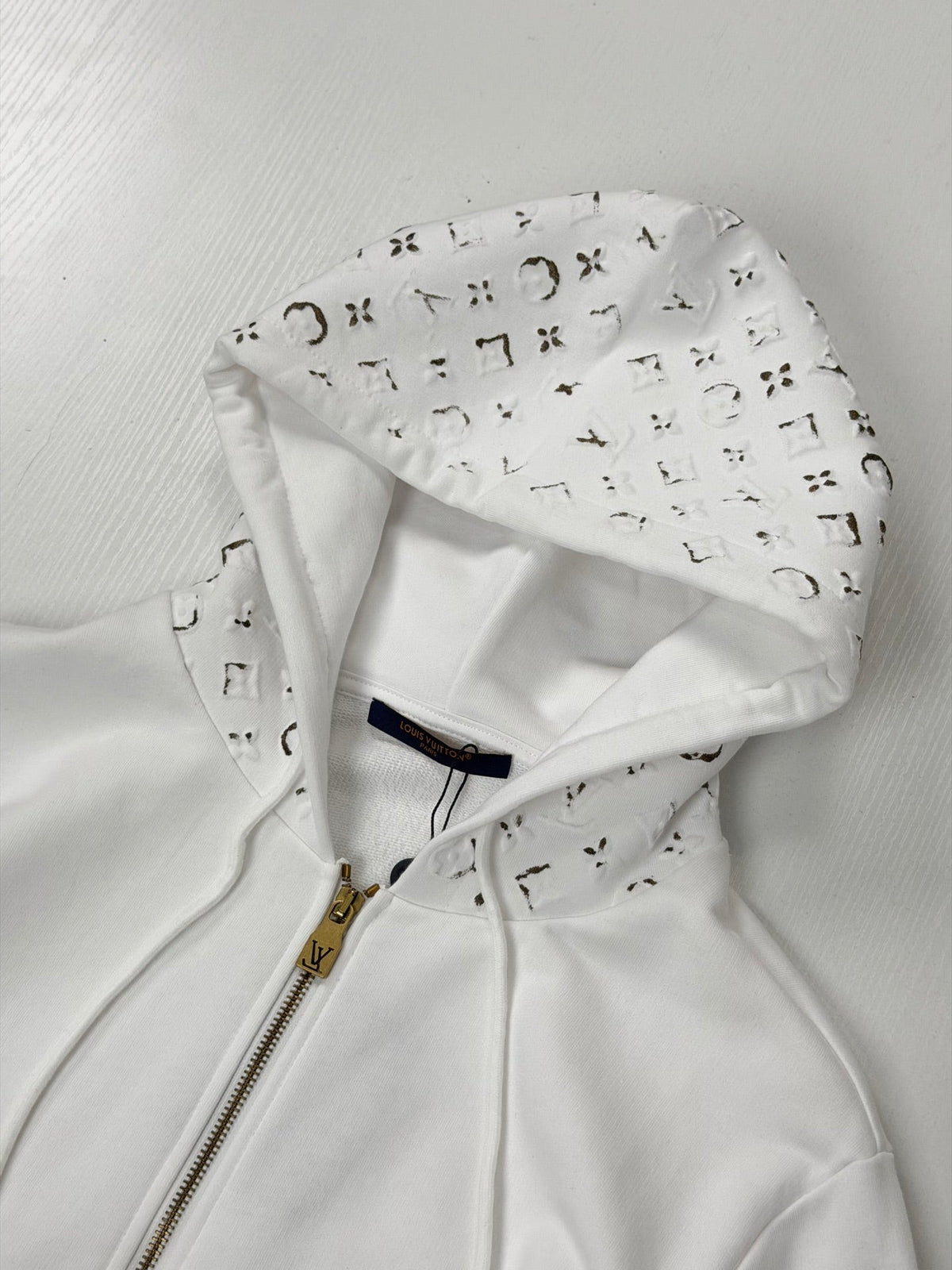 260901 New high-quality old-style embossed and gold-stamped sequined plaid hooded zipper pullover hoodie