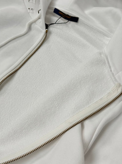 260901 New high-quality old-style embossed and gold-stamped sequined plaid hooded zipper pullover hoodie