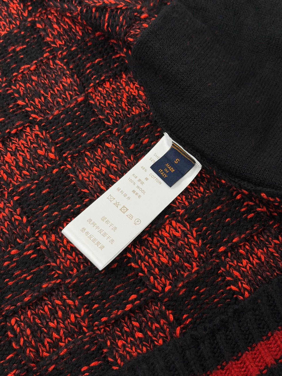 260901  19/5000 New high-quality red and black checkered half-zip knitted sweater coat