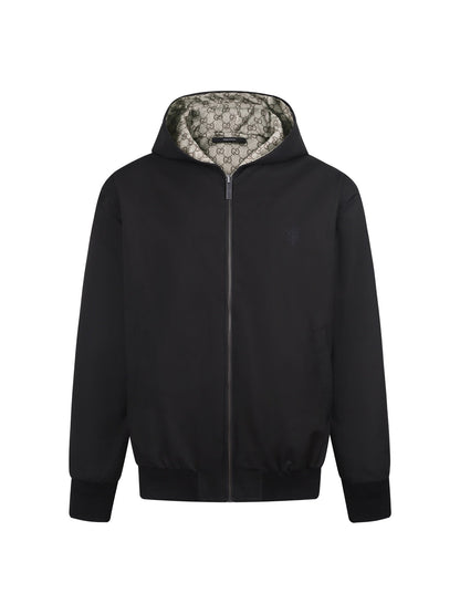 260901 New high-quality double-sided cotton canvas embroidered logo jacket