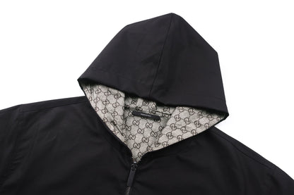 260901 New high-quality double-sided cotton canvas embroidered logo jacket
