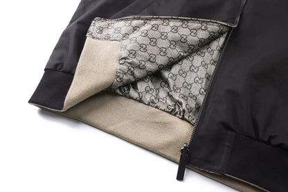 260901 New high-quality double-sided cotton canvas embroidered logo jacket