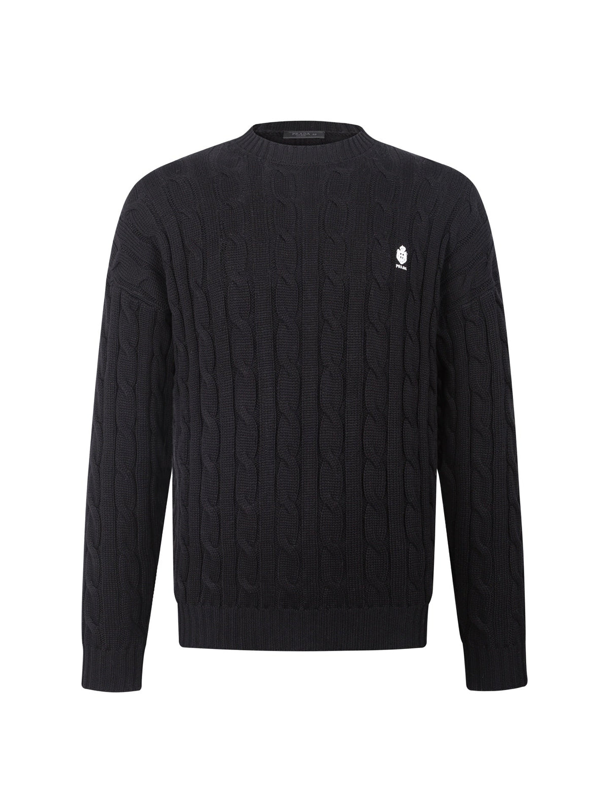 260901 New high-quality twisted-knitted embroidered logo cotton sweater