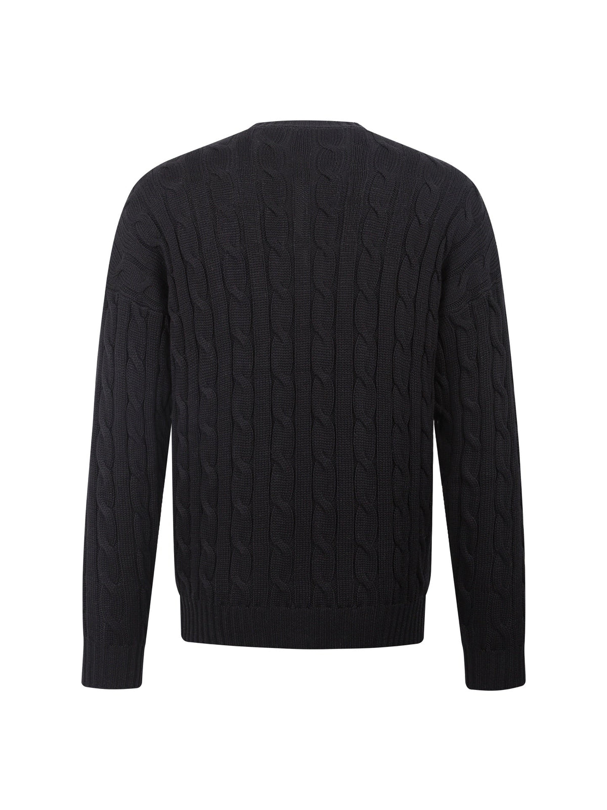 260901 New high-quality twisted-knitted embroidered logo cotton sweater