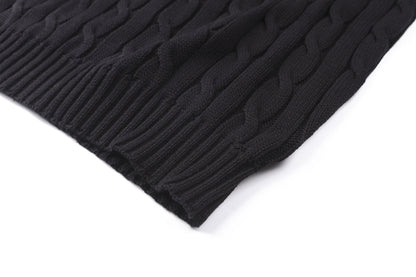 260901 New high-quality twisted-knitted embroidered logo cotton sweater