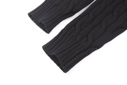 260901 New high-quality twisted-knitted embroidered logo cotton sweater