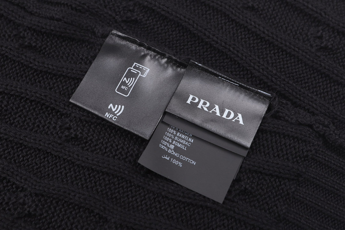 260901 New high-quality twisted-knitted embroidered logo cotton sweater