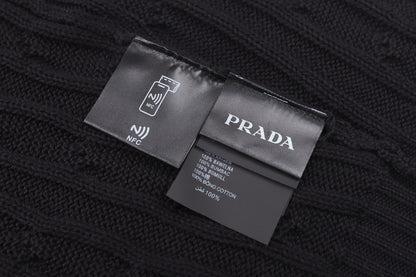260901 New high-quality twisted-knitted embroidered logo cotton sweater