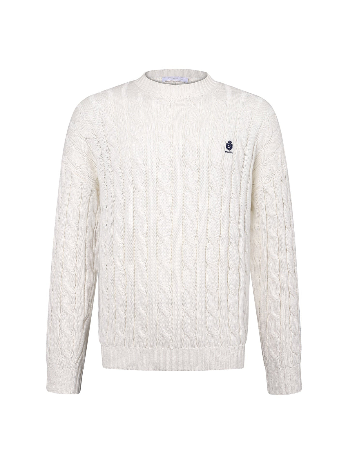 260901 New high-quality twisted-knitted embroidered logo cotton sweater