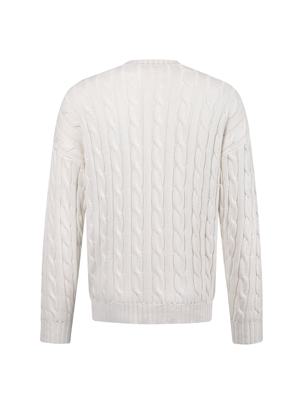 260901 New high-quality twisted-knitted embroidered logo cotton sweater