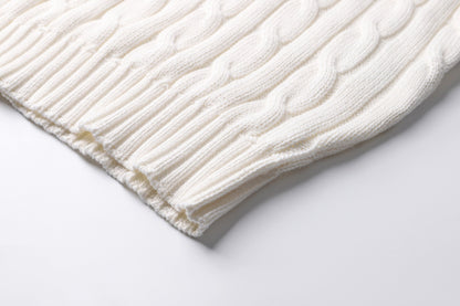 260901 New high-quality twisted-knitted embroidered logo cotton sweater