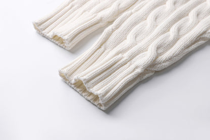 260901 New high-quality twisted-knitted embroidered logo cotton sweater