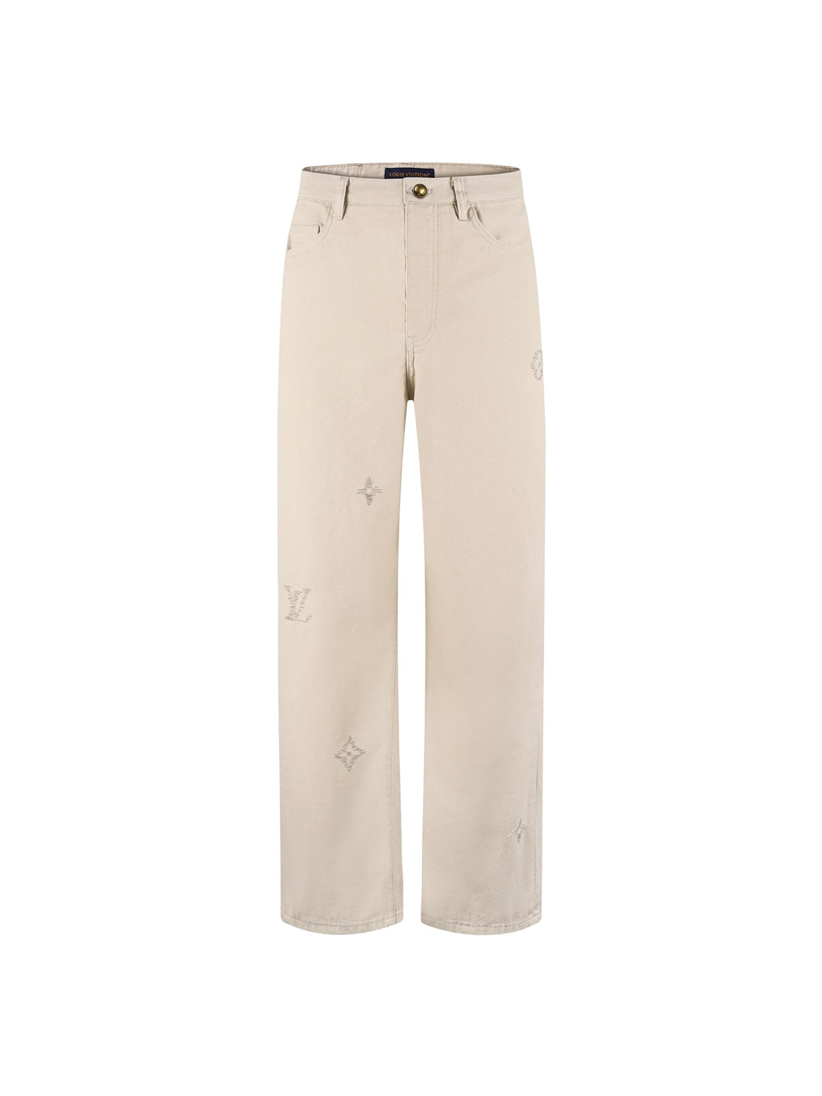 260901 New high-quality embroidered logo signature denim pants