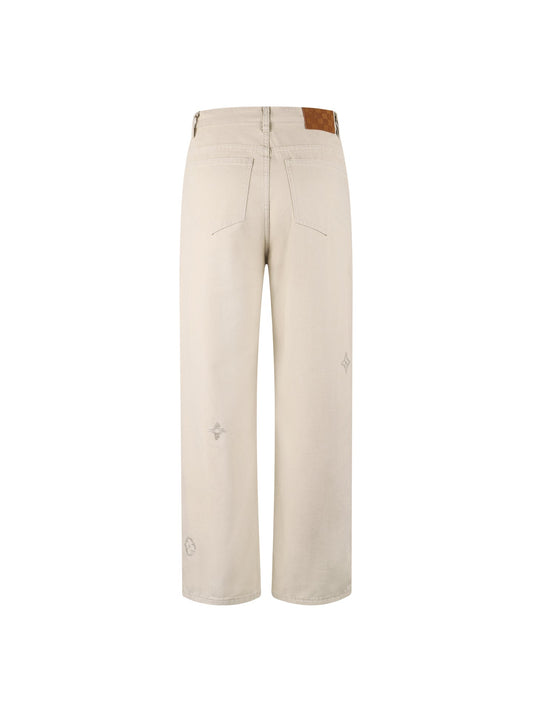 260901 New high-quality embroidered logo signature denim pants