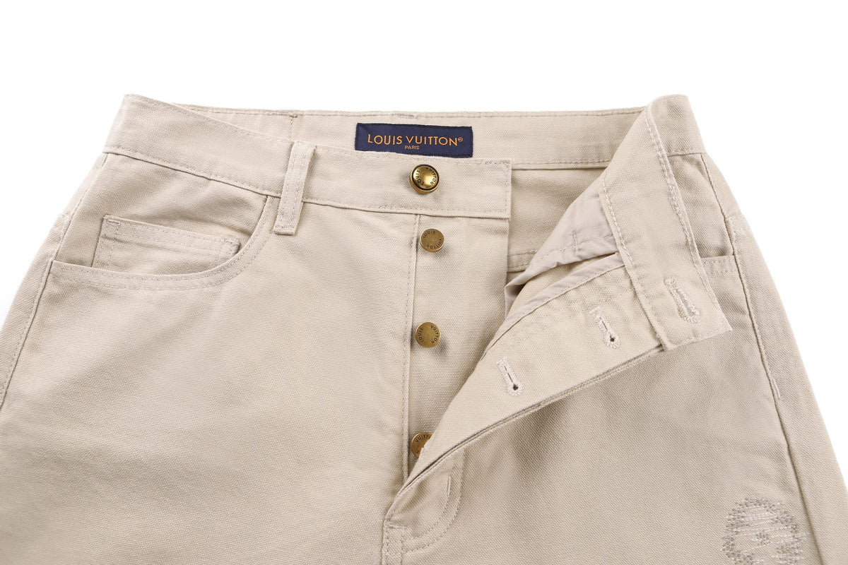260901 New high-quality embroidered logo signature denim pants