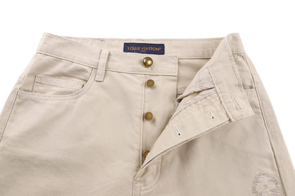 260901 New high-quality embroidered logo signature denim pants