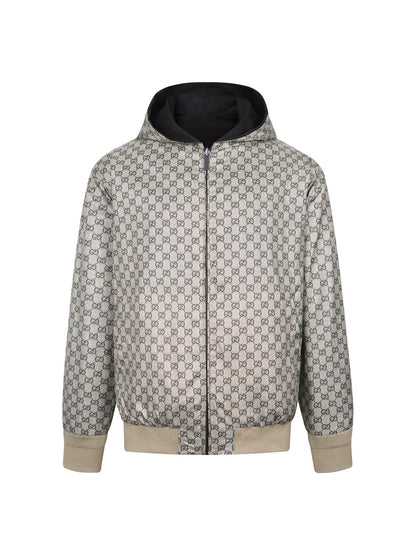 260901 New high-quality double-sided cotton canvas embroidered logo jacket