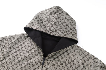 260901 New high-quality double-sided cotton canvas embroidered logo jacket
