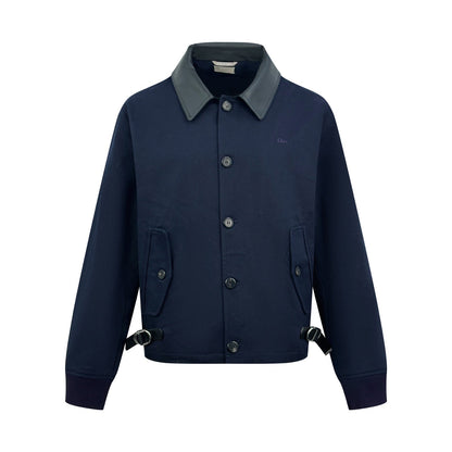 260901 New high-quality embroidered snapback leather jacket