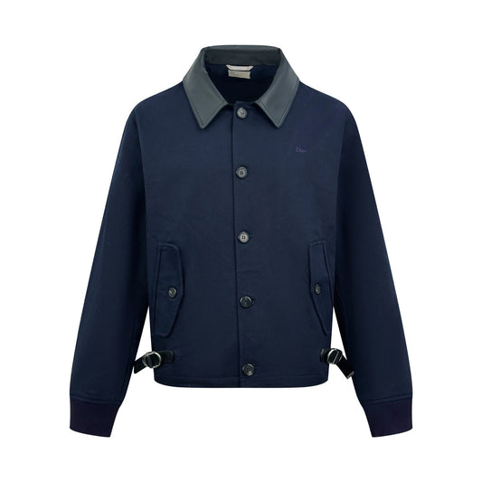 260901 New high-quality embroidered snapback leather jacket