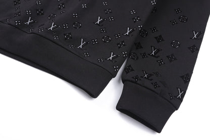 260901 New high-quality plush-printed logo long-sleeved hoodie