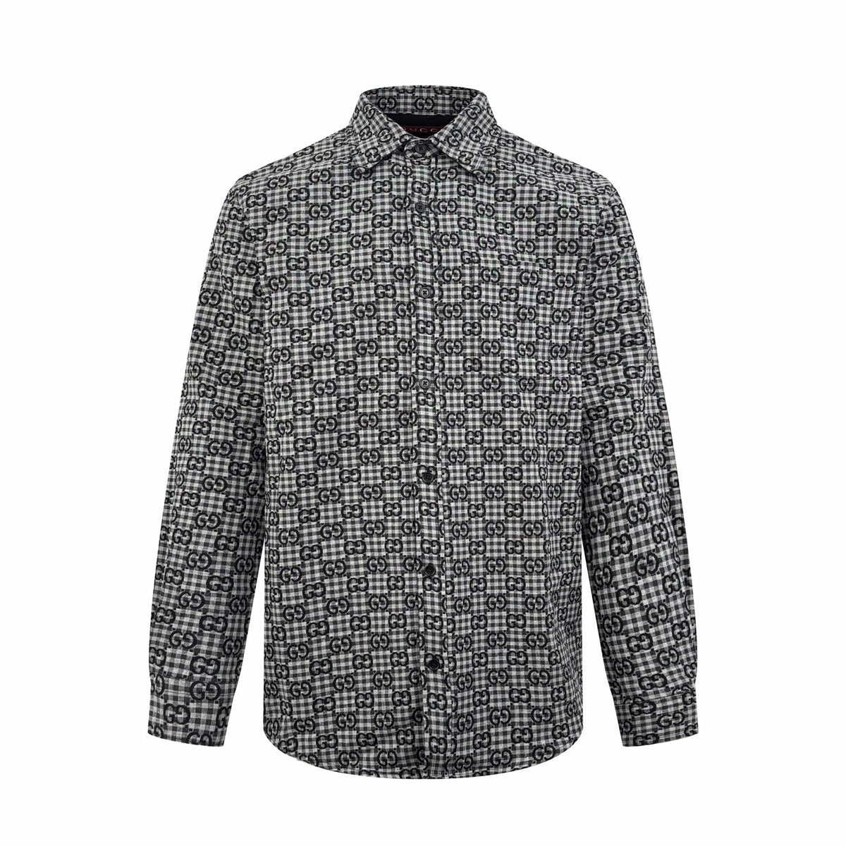 260901 New high-quality custom jacquard fabric printed checkered shirt