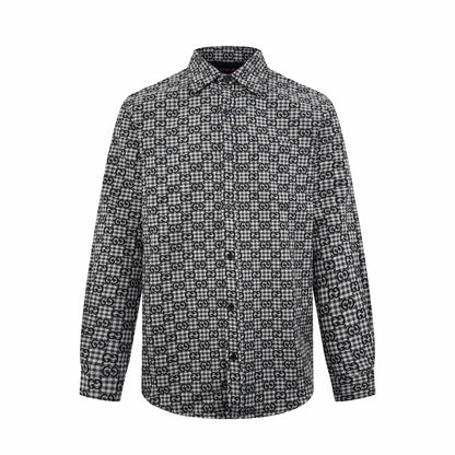 260901 New high-quality custom jacquard fabric printed checkered shirt