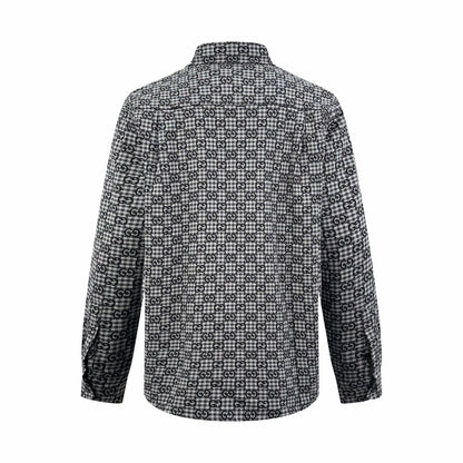 260901 New high-quality custom jacquard fabric printed checkered shirt