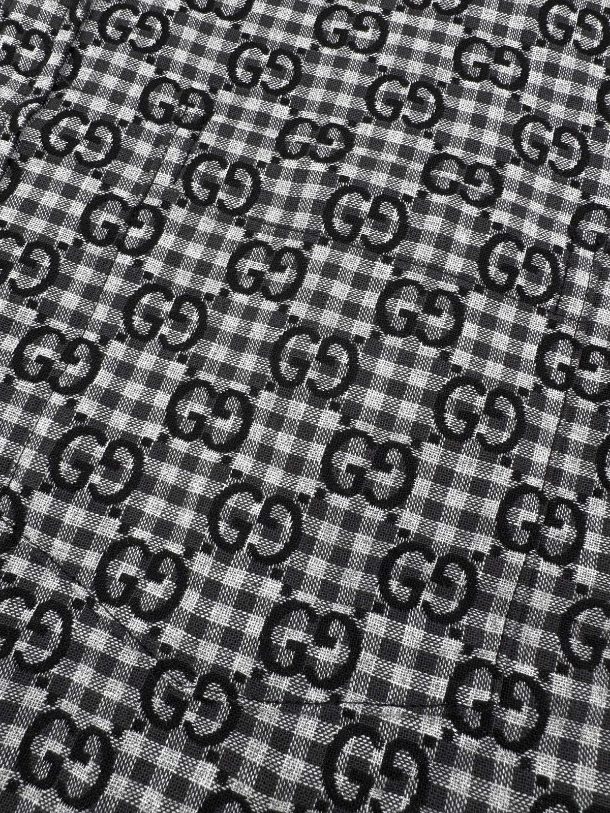 260901 New high-quality custom jacquard fabric printed checkered shirt