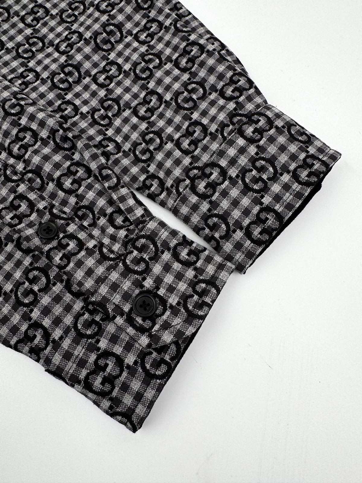 260901 New high-quality custom jacquard fabric printed checkered shirt