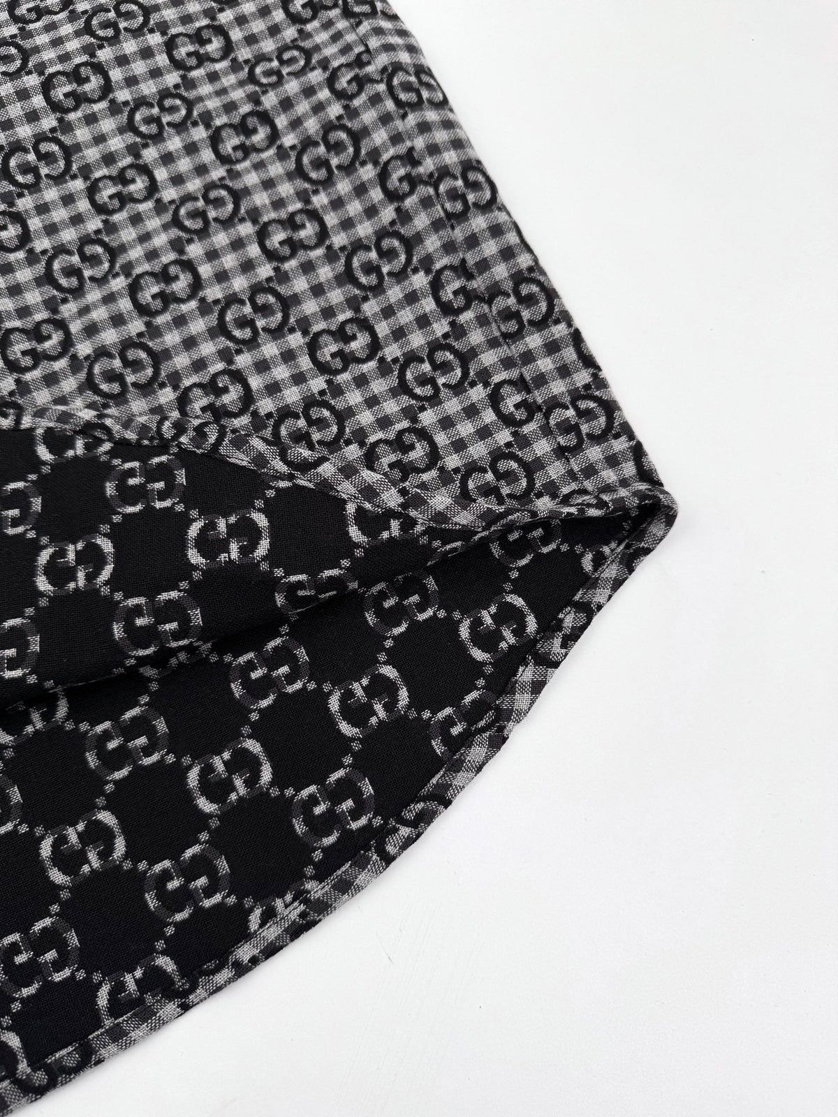 260901 New high-quality custom jacquard fabric printed checkered shirt