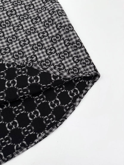 260901 New high-quality custom jacquard fabric printed checkered shirt