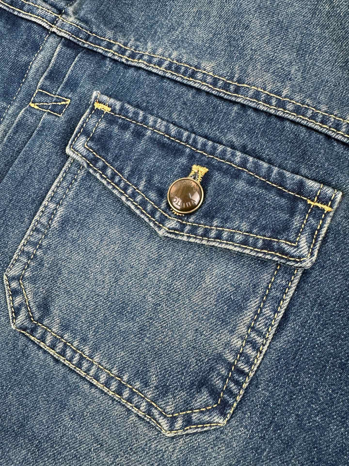 260901 New high-quality leather-detail denim jacket