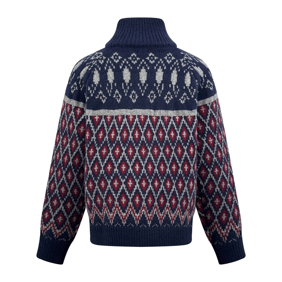 260901 New high-quality snowflake-patterned jacquard warm wool coat
