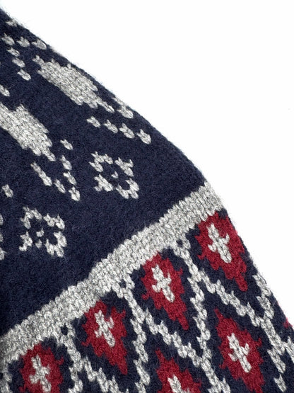 260901 New high-quality snowflake-patterned jacquard warm wool coat