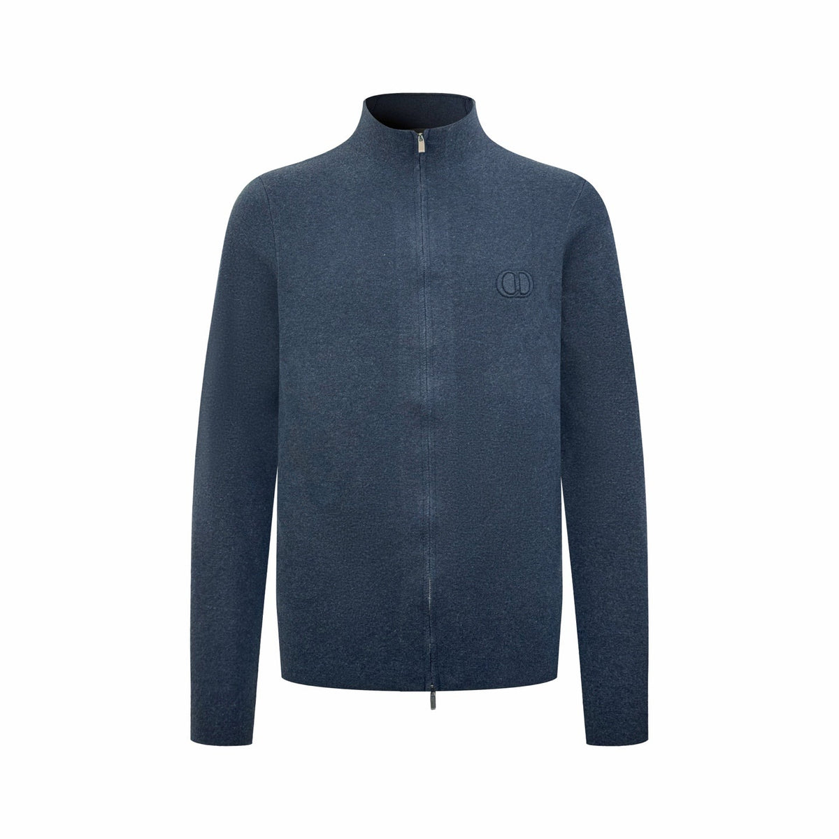 260901 New high-quality machine-woven lustrous wool sweater with fine texture and zipper closure