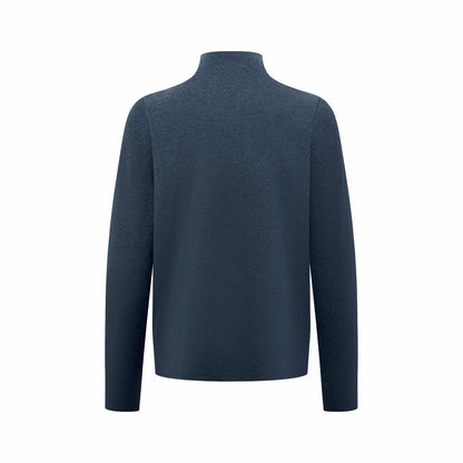 260901 New high-quality machine-woven lustrous wool sweater with fine texture and zipper closure