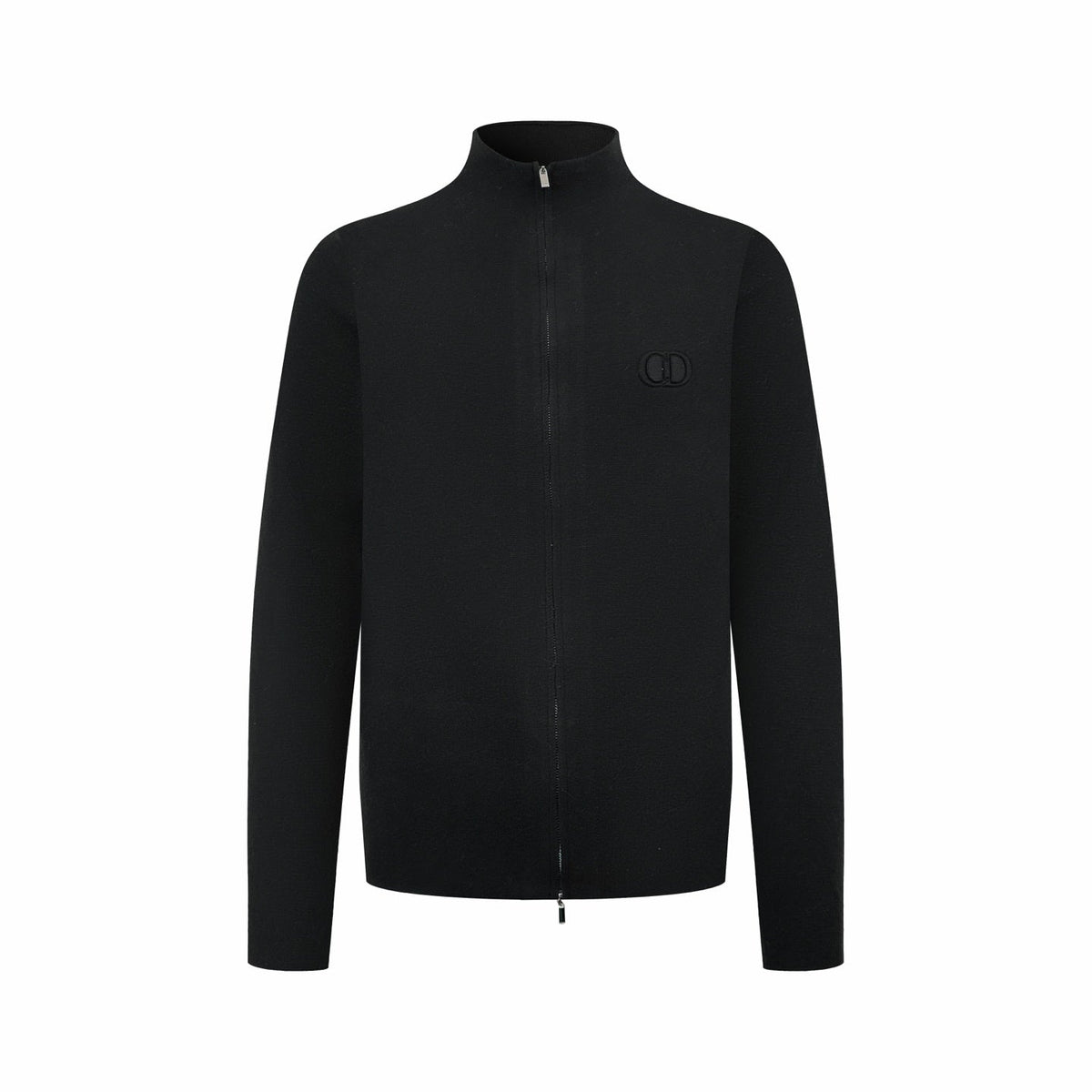 260901 New high-quality machine-woven lustrous wool sweater with fine texture and zipper closure