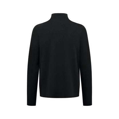 260901 New high-quality machine-woven lustrous wool sweater with fine texture and zipper closure